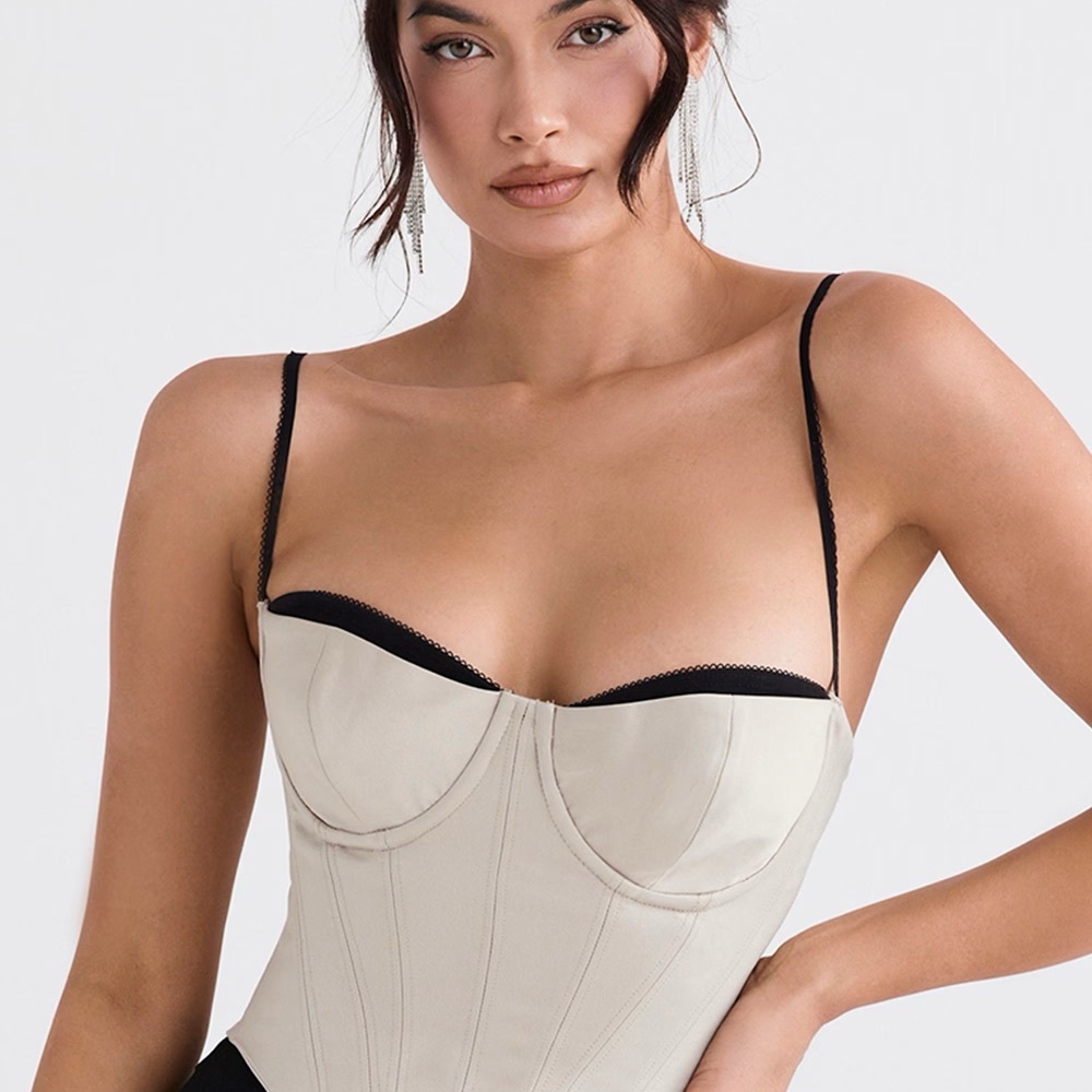 Luette Beige Corset L+ Plus Cup Top